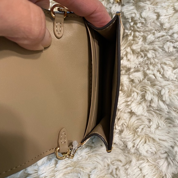 NWT Coach Signature Mini Wallet Appliqué Floral Design on Gold Chain - Picture 5 of 10